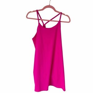 Bright Pink Strappy Women's Tank Dress